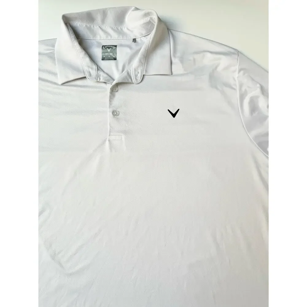 Callaway Men's Swing Tech Solid White Opti Dri Polo 3X - Picture 4 of 10
